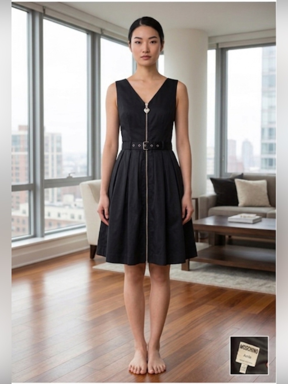MOSCHINO a line black dress